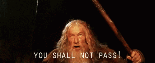 You Shall Not Pass animated GIF