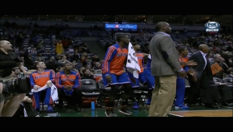 Knicks Bench Celebration animated GIF