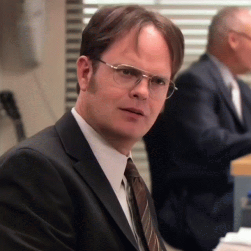Dwight Thinking animated GIF