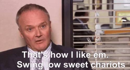Creed Bratton Swing Low Sweet Chariots animated GIF