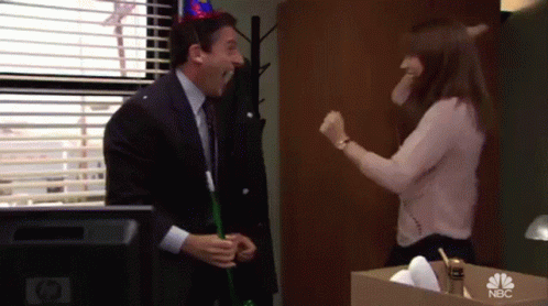 Michael Erin High Five animated GIF