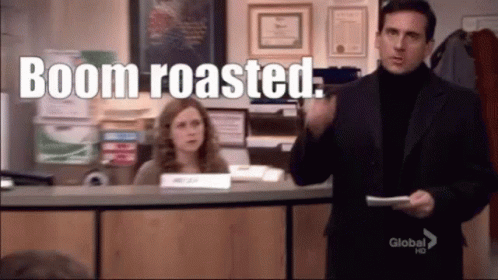 Boom Roasted Michael animated GIF
