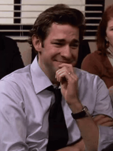 Jim Holding In Laughter animated GIF