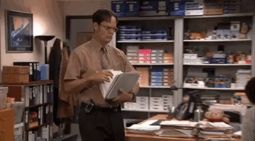 Dwight With Dog animated GIF