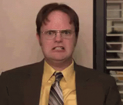 Dwight Screaming animated GIF