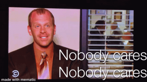 Michael Nobody Cares animated GIF