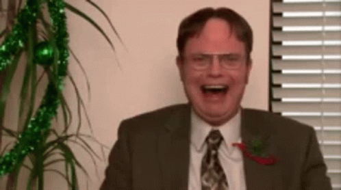 Dwight Laughing animated GIF