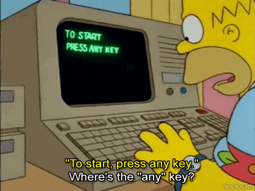 The Simpsons Computer Confused animated GIF