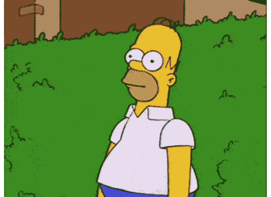 Homer Disappears Into A Hedge animated GIF