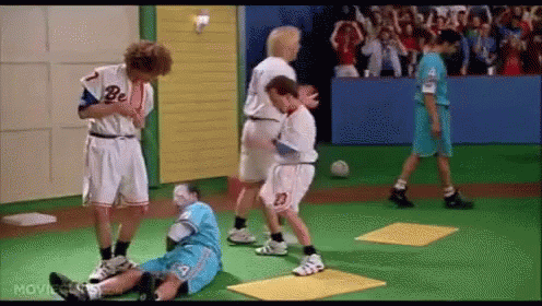 Trey Parker and Matt Stone in BASEketball (1998), Gleeful and Triumphant reaction animated GIF