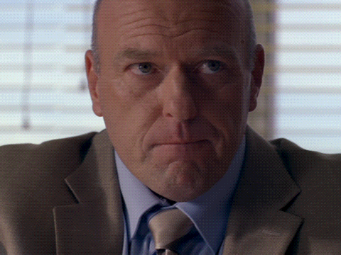 Hank I Mean from Breaking Bad (2008), Tense and Amused reaction animated GIF