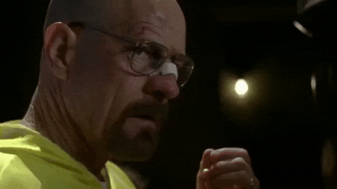 Someone Cooked Here from Breaking Bad (2008), Tense and Amused reaction animated GIF