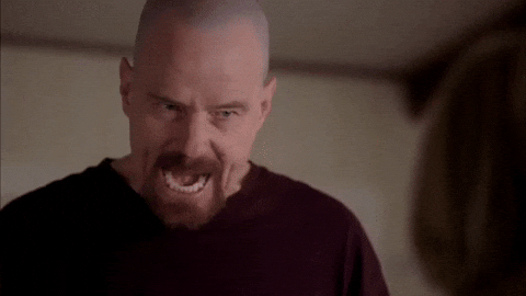 Walter White Closeup from Breaking Bad (2008), Tense and Amused reaction animated GIF