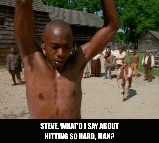 Hitting So Hard from Chappelle's Show (2003), captioned "Steve, what'd I say about hitting so hard, man?", Indignant and Exasperated reaction animated GIF