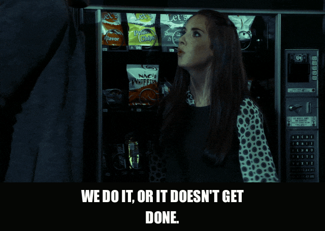 Alison Brie in Community (2009), captioned "We do it, or it doesn't get done.", Passionate and Determined reaction animated GIF