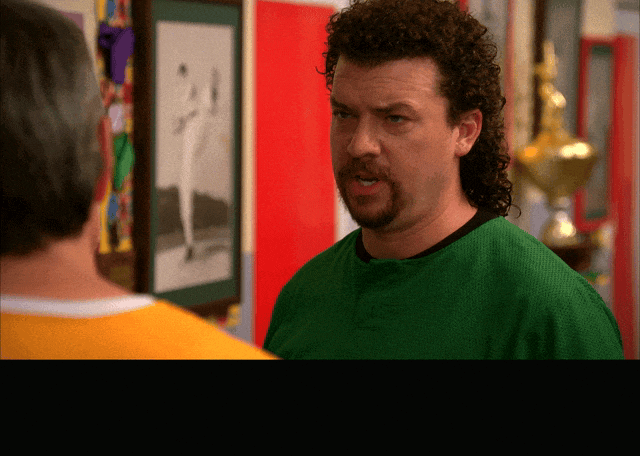 Danny Mcbride in Eastbound & Down (2009), captioned "Kenny Powers doesn't prance.", Confident and Arrogant reaction animated GIF