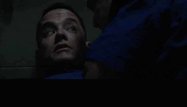 Gary Sinise in Forrest Gump (1994), captioned "I had a destiny. I was supposed to die in the field.", Anguished and Bitter reaction animated GIF