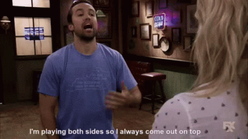 Rob Mcelhenney in It's Always Sunny in Philadelphia (2005), Chaotic and Conflicted reaction animated GIF