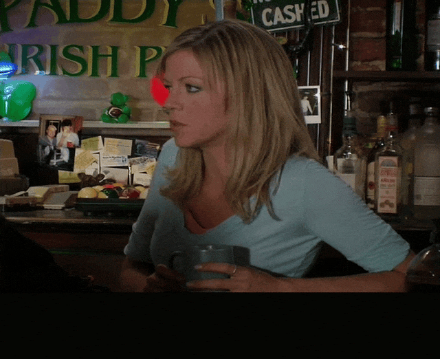 Kaitlin Olson in It's Always Sunny in Philadelphia (2005), captioned "You're making an asshole out of yourself.", Annoyed and Blunt reaction animated GIF