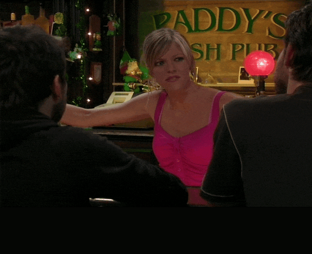 Rob Mcelhenney in It's Always Sunny in Philadelphia (2005), captioned "One day at a time.", Deadpan and Shameless reaction animated GIF