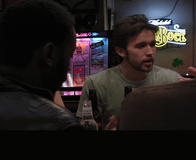 Glenn Howerton in It's Always Sunny in Philadelphia (2005), captioned "Stop talking.", Annoyed and Exasperated reaction animated GIF