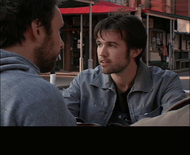 Glenn Howerton in It's Always Sunny in Philadelphia (2005), captioned "Two against one! Oh, well.", Smug and Dismissive reaction animated GIF