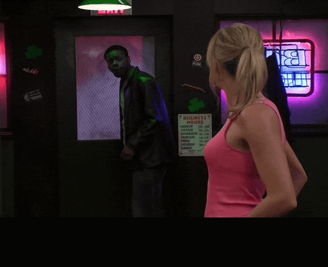 Rob Mcelhenney in It's Always Sunny in Philadelphia (2005), captioned "Whoa, whoa, whoa! We don't want any trouble.", Nervous and Defensive reaction animated GIF