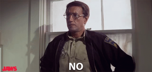Roy Scheider in Jaws (1975), Firm and Annoyed reaction animated GIF