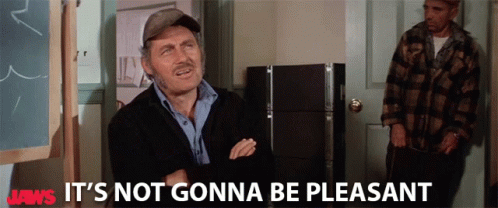 Robert Shaw in Jaws (1975), Grim and Certain reaction animated GIF
