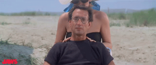 Roy Scheider in Jaws (1975), Panicked and Shocked reaction animated GIF