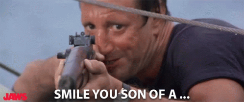 Roy Scheider in Jaws (1975), Determined and Intense reaction animated GIF
