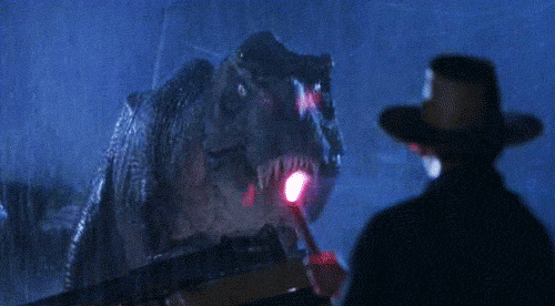 Jeff Goldblum in Jurassic Park (1993), Tense and Watching reaction animated GIF