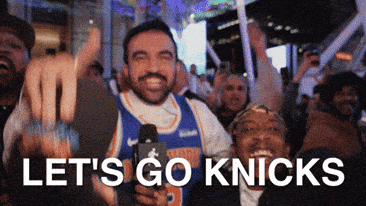Let's Go Knicks Street Party from New York Knicks, Excited and Joyful reaction animated GIF