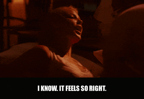 Katherine Heigl in Knocked Up (2007), captioned "I know. It feels so right.", Romantic and Giddy reaction animated GIF