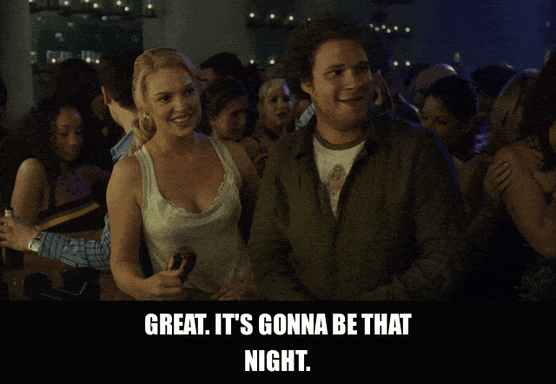 Katherine Heigl in Knocked Up (2007), captioned "Great. It's gonna be that night.", Resigned and Sarcastic reaction animated GIF