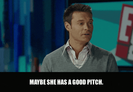 Good Pitch from Knocked Up (2007), captioned "Maybe she has a good pitch.", Skeptical and Dismissive reaction animated GIF
