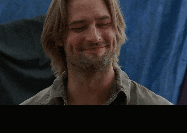 Josh Holloway in Lost (2004), captioned "Gotcha.", Teasing and Smug reaction animated GIF