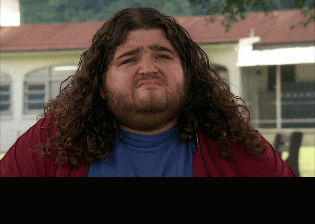 Jorge Garcia in Lost (2004), captioned "No, no, no, no!", Stubborn and Scared reaction animated GIF