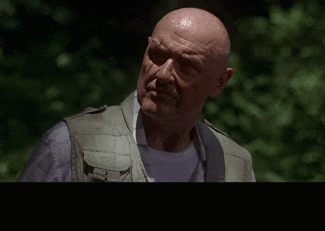 Terry O'Quinn in Lost (2004), captioned "Shh!", Focused and Intense reaction animated GIF