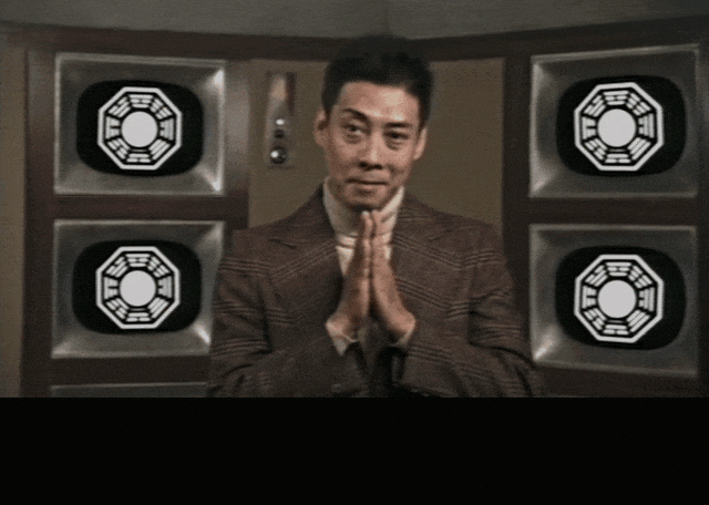 François Chau in Lost (2004), captioned "Namaste... ...and good luck.", Deadpan and Calm reaction animated GIF