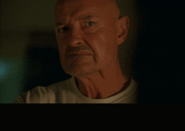 Terry O'Quinn in Lost (2004), captioned "You're not welcome here anymore. I want you gone by morning.", Stern and Cold reaction animated GIF