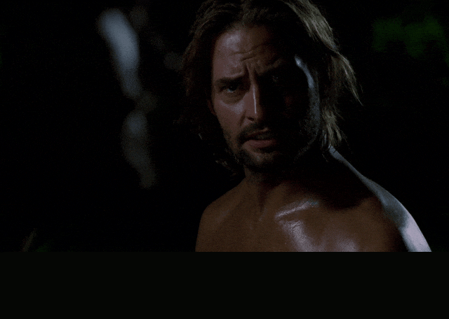 Jeremy Davies in Lost (2004), captioned "We're either in the past... ...or we're in the future.", Confused and Earnest reaction animated GIF