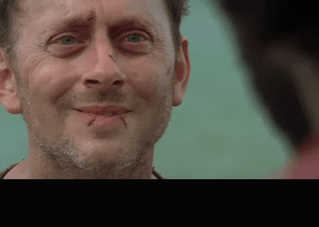Michael Emerson in Lost (2004), captioned "We're the good guys, Michael.", Calm and Sinister reaction animated GIF