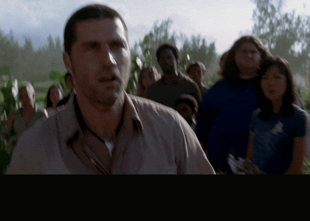 Matthew Fox in Lost (2004), captioned "Where the hell were you, you son of a bitch?", Furious and Grieving reaction animated GIF