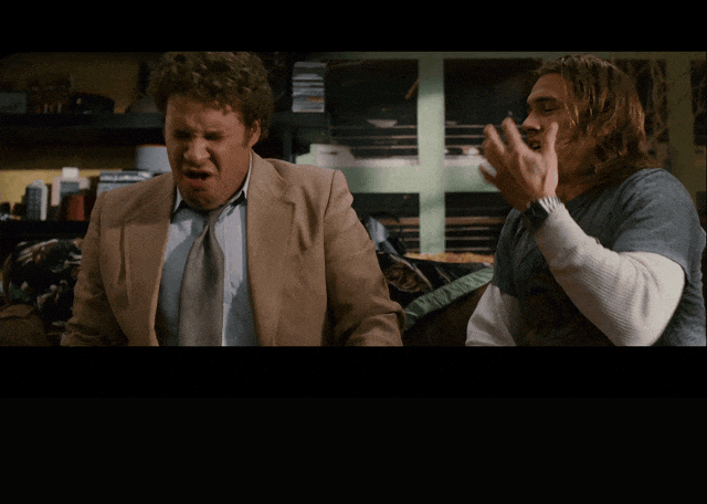 James Franco and Seth Rogen in Pineapple Express (2008), captioned "You're like, totally fucking Gong Show'd, man.", Amused and Dazed reaction animated GIF