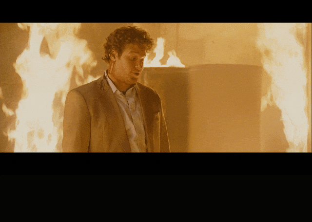 Seth Rogen in Pineapple Express (2008), captioned "You've been served.", Deadpan and Triumphant reaction animated GIF