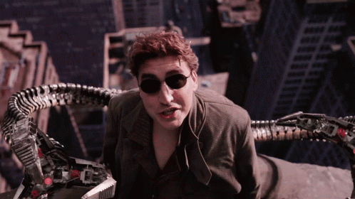 Alfred Molina in Spider-Man 2 (2004), Confident and Menacing reaction animated GIF