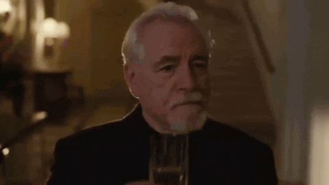 Brian Cox in Succession (2018), Pleased and Cheering reaction animated GIF