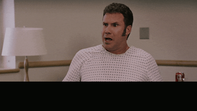 Will Ferrell in Talladega Nights: The Ballad of Ricky Bobby (2006), captioned "I am so paralyzed!", Frantic and Indignant reaction animated GIF