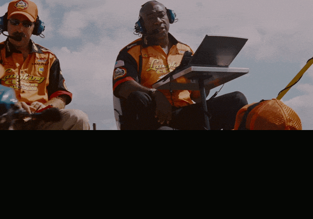 Michael Clarke Duncan in Talladega Nights: The Ballad of Ricky Bobby (2006), captioned "If we don't get that car back on the track, our sponsors are gonna shit a chicken.", Serious and Exasperated reaction animated GIF